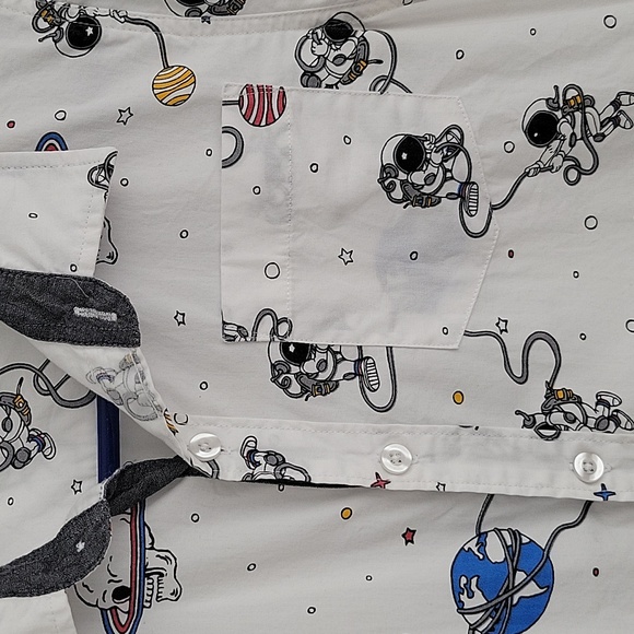 Eighty Eight Space Themed Button-Down Camp Shirt - Picture 4 of 12